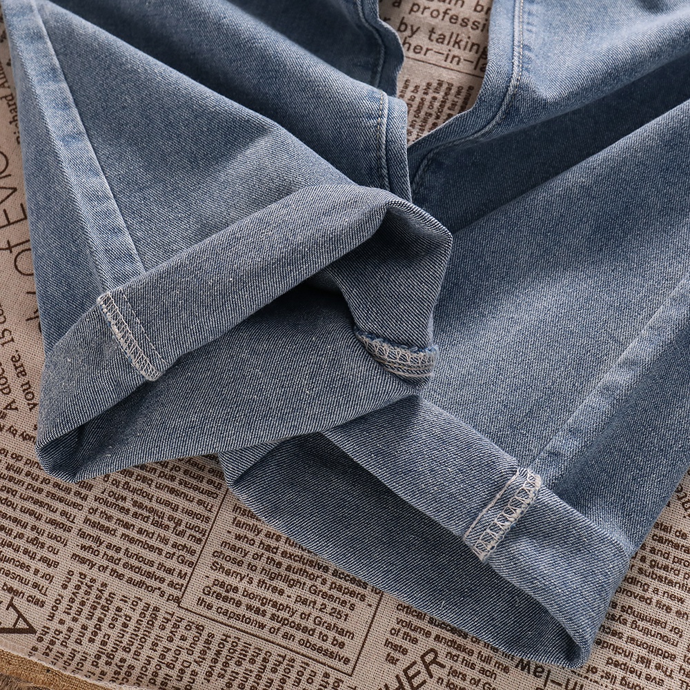 New high waist murah  kekinian biru muda/biru celana jeans panjang wanita