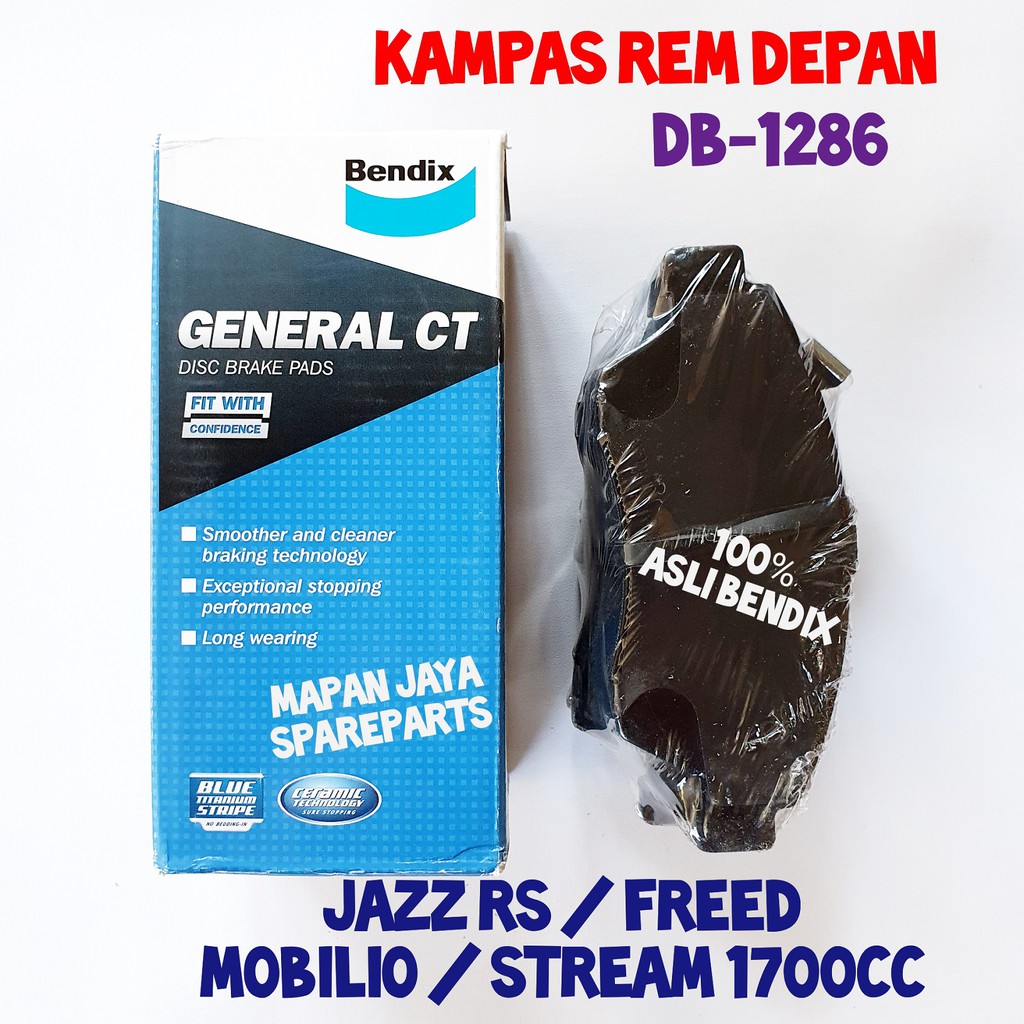 BRAKE PAD BENDIX - KAMPAS REM DEPAN MOBILIO / JAZZ / STREAM (1700cc)