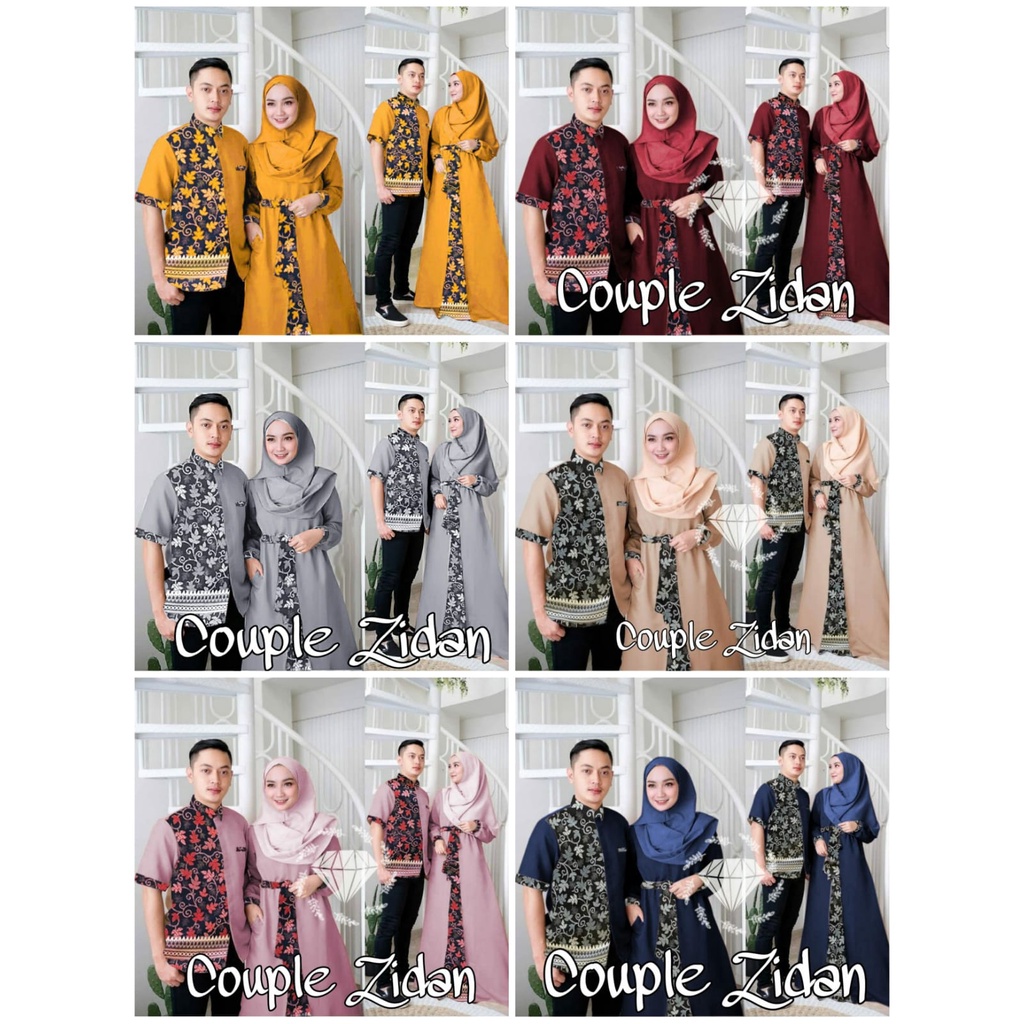 Couple Gamis Kondangan / Couple Zidan / CP Zidan / Couple Batik Kondangan / Baju Couple Terbaru 2021