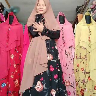  SET  GAMIS  SYARI  BAJU  MUSLIM DAILY SIMPLE WOLFIS WOLVIS 