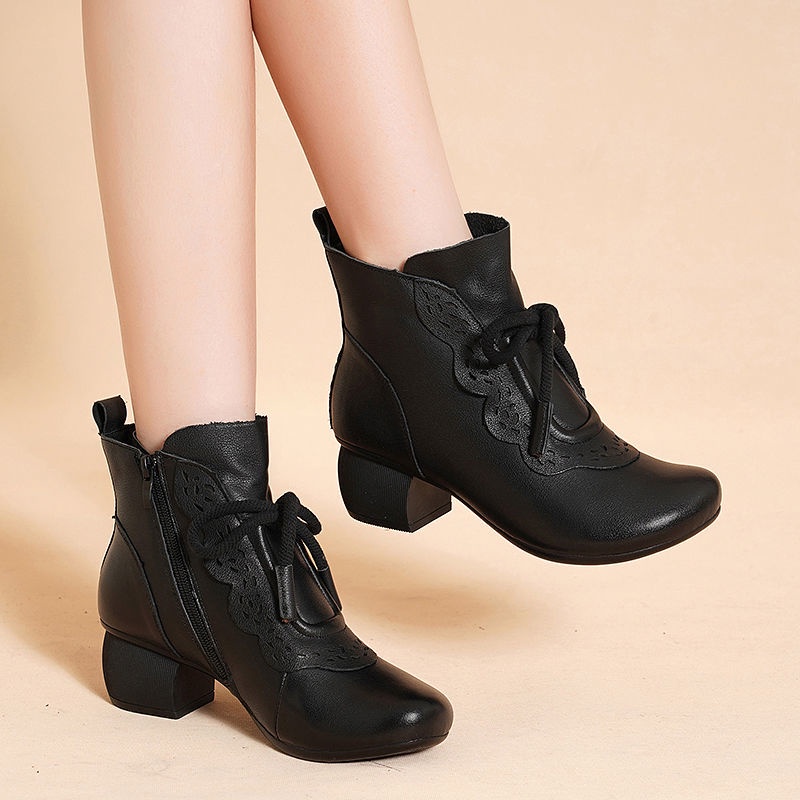 Original Kulit Asli Sepatu Boots Wanita Tinggi Casual Import Keren Formal Lembut Kerja Kuliah Cewek Nyaman Cantik Kekinian 176