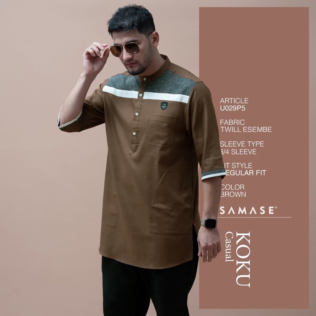 SAMASE Koku Casual Lengan 3/4 U029P5 - Brown