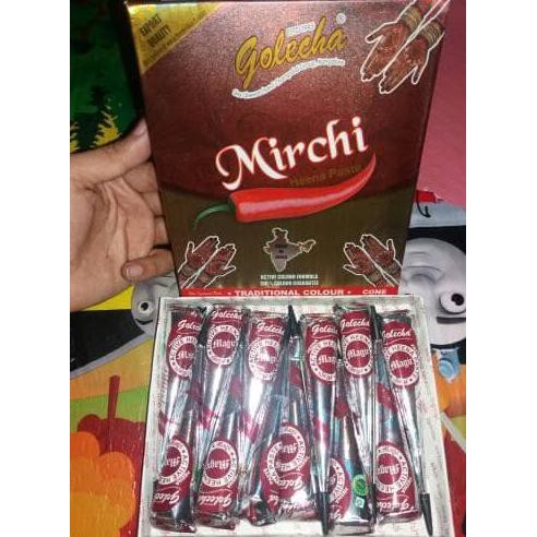 PROMO BESARBESARAN Henna golecha jumbo merah cabe 1 lusin / pacar tangan dan kuku -EE981 GROSIR OPEN