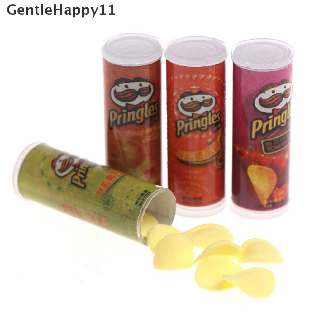 Gentlehappy 4Pcs / set Mainan Miniatur Botol Keripik Kentang Skala 1: 12 Untuk Dekorasi Rumah Boneka