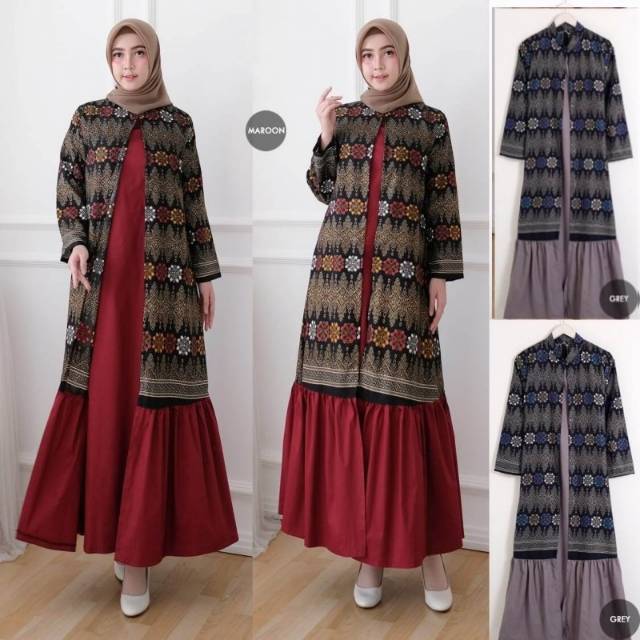 SONGKET COTTON SILK FIT TO L Gamis Wanita Terbaru Realpict Original