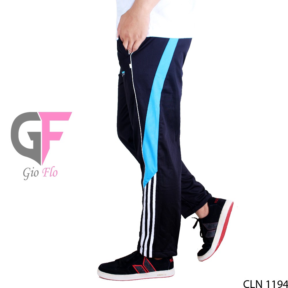 GIOFLO Celana Gym Panjang Olahraga Sport Pria Light Blue / CLN 1194