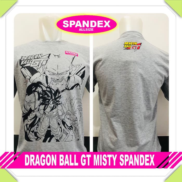 kaos baju distro kartun DRAGON BALL GT MISTY SPANDEX - Abu-abu, L