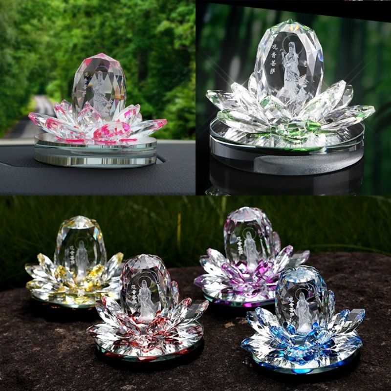 0Parfume Mobil Parfum Pajangan Teratai Lotus Kristal Crystal Kwan Im Mewah