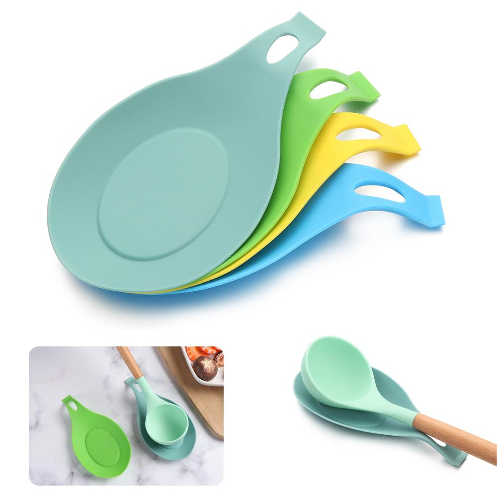 Rak Sendok Nanas Silikon Tempat Penyimpanan Peralatan Masak Sendok Bracket Stand Tutup Kompor Organizer Plate Holder Spoon Rest