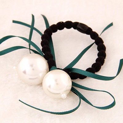 LRC Ikat Rambut Promise Pearl Decorated Bowknot Shape Design Alloy Hair Band Hair Hoop