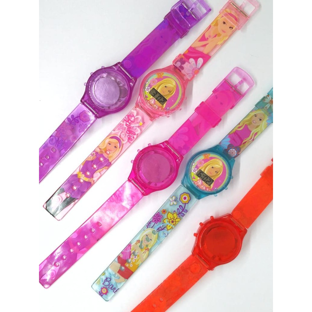 Limited! JAM TANGAN ANAK PEREMPUAN BARBIE BERBIE KARAKTER LAMPU DIGITAL MURAH