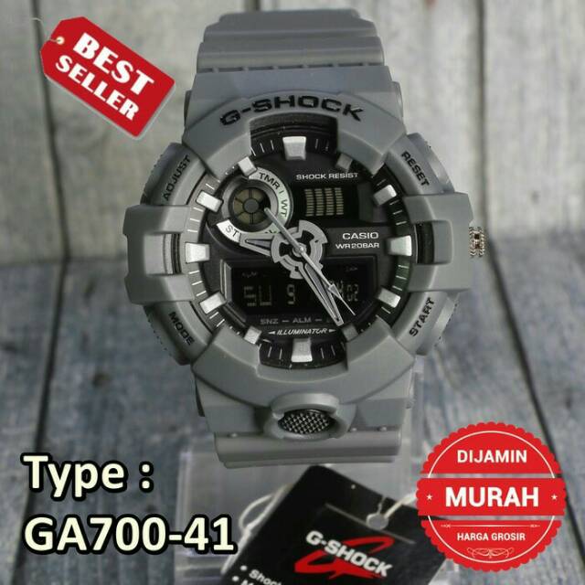 EDISI TERBATAS G-shock casio army GA700 Grey Abu jam digital led