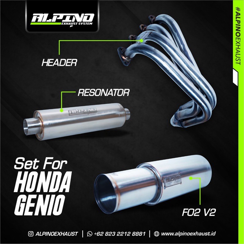 Knalpot Mobil Honda Genio Ferio Estilo Fullset Original Alpino