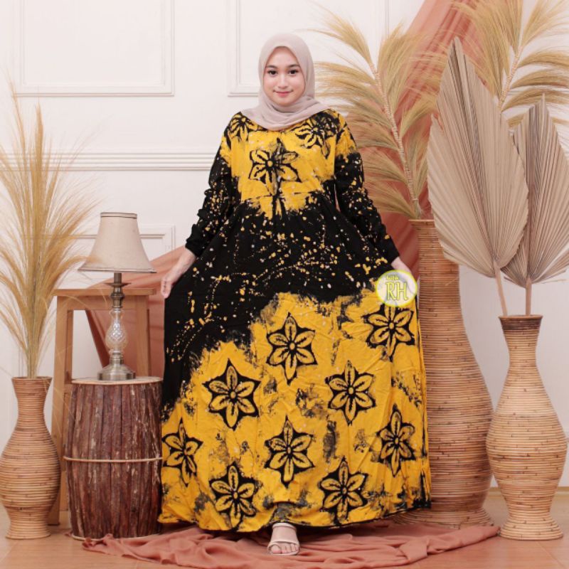 Baju Gamis Wanita Muslim Terbaru 2021 Motif Batik