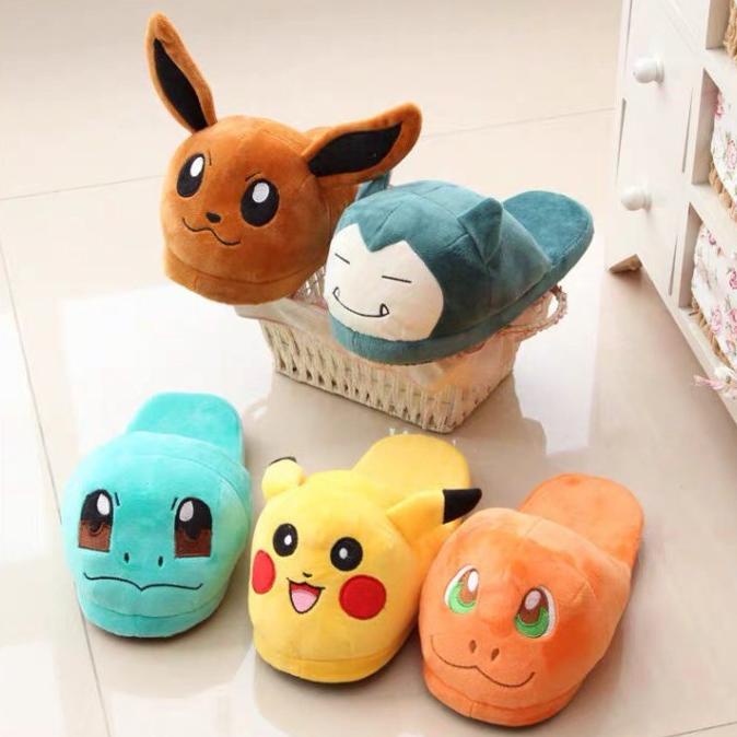 SANDAL BONEKA SNORLAX POKEMON EEVEE PIKACHU SEPATU RUMAH KAMAR TIDUR