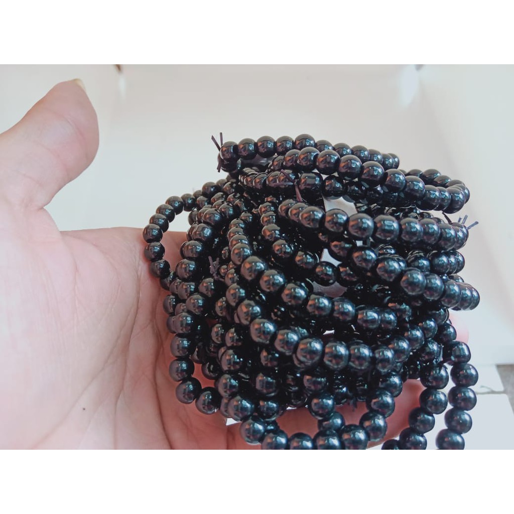 Gelang Batu Pria Wanita Hitam Black Murah