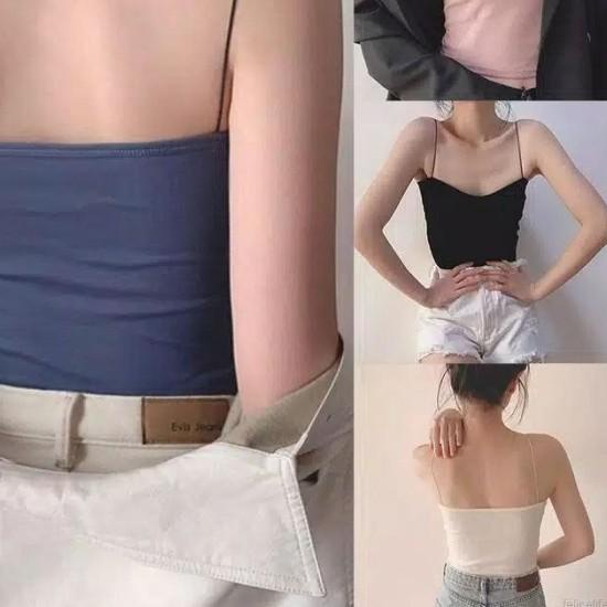 ☝ Bra Tank Top Wanita/Bra Tank Top With Cup/Bra Singlet Wanita - Putih ✾