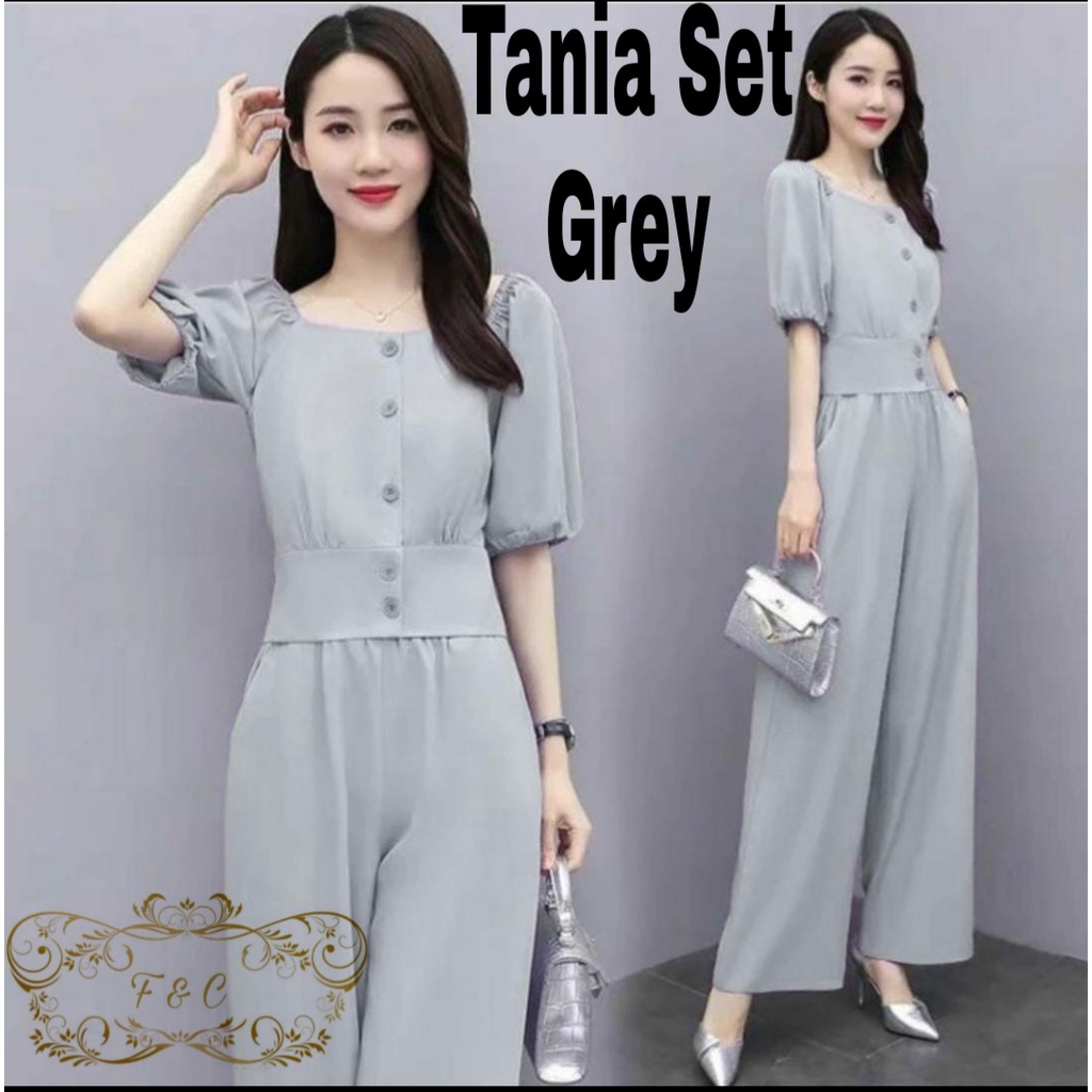 Setelan Celana Kulot Wanita/ Set TANIA Lengan Pendek