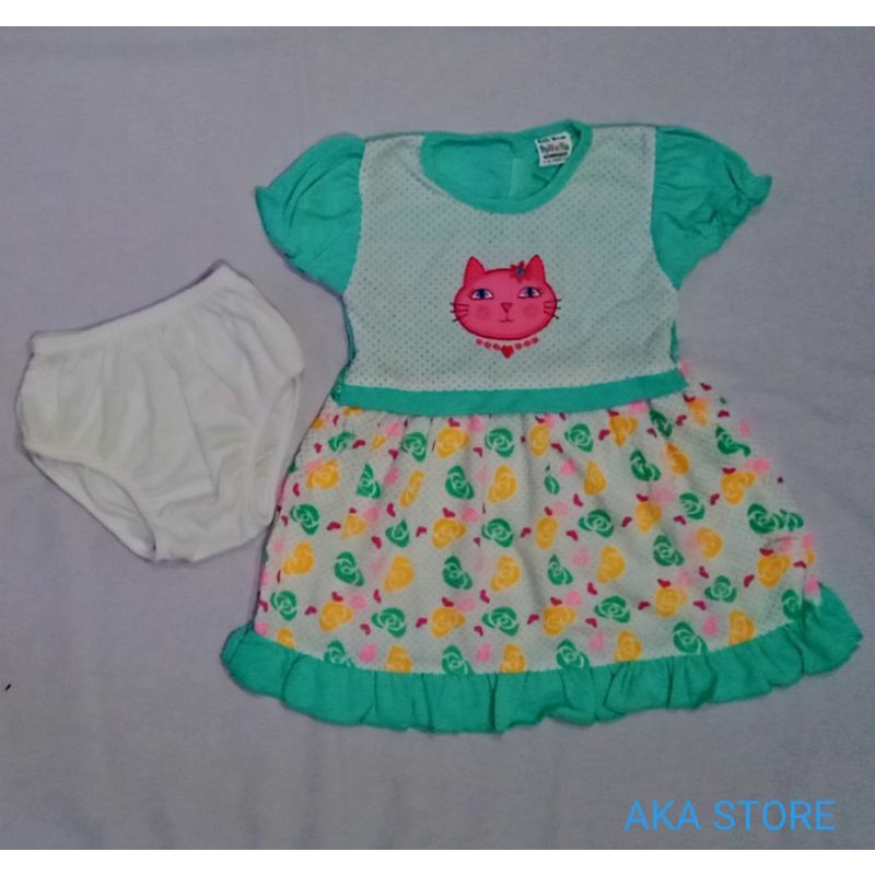 Dress Bayi Bordir Kitty 6-24 bulan