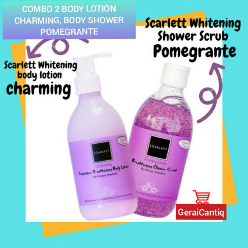 PAKET SCARLETT WHITENING 2 IN 1 BODY LOTION + BODY SHOWER - PEMUTIH BADAN SCARLET