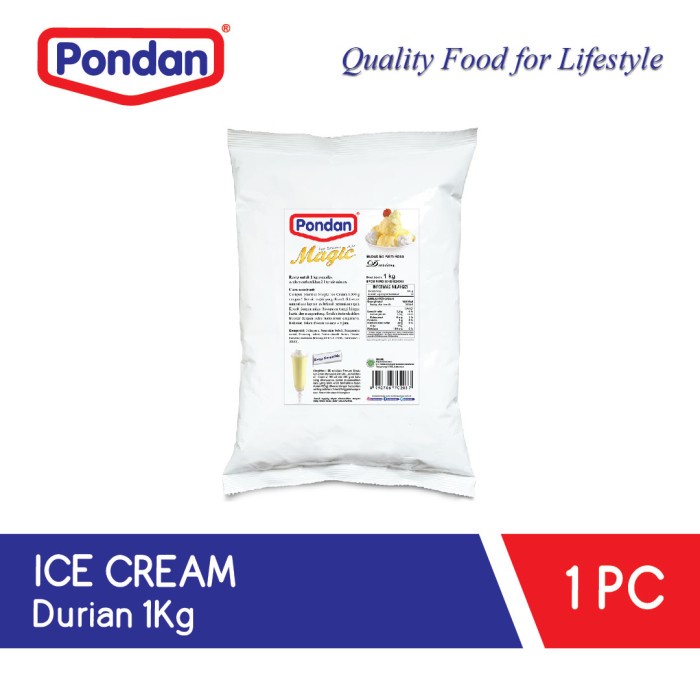 

D02D1 Pondan Ice Cream Durian (Bulky) Da01D100