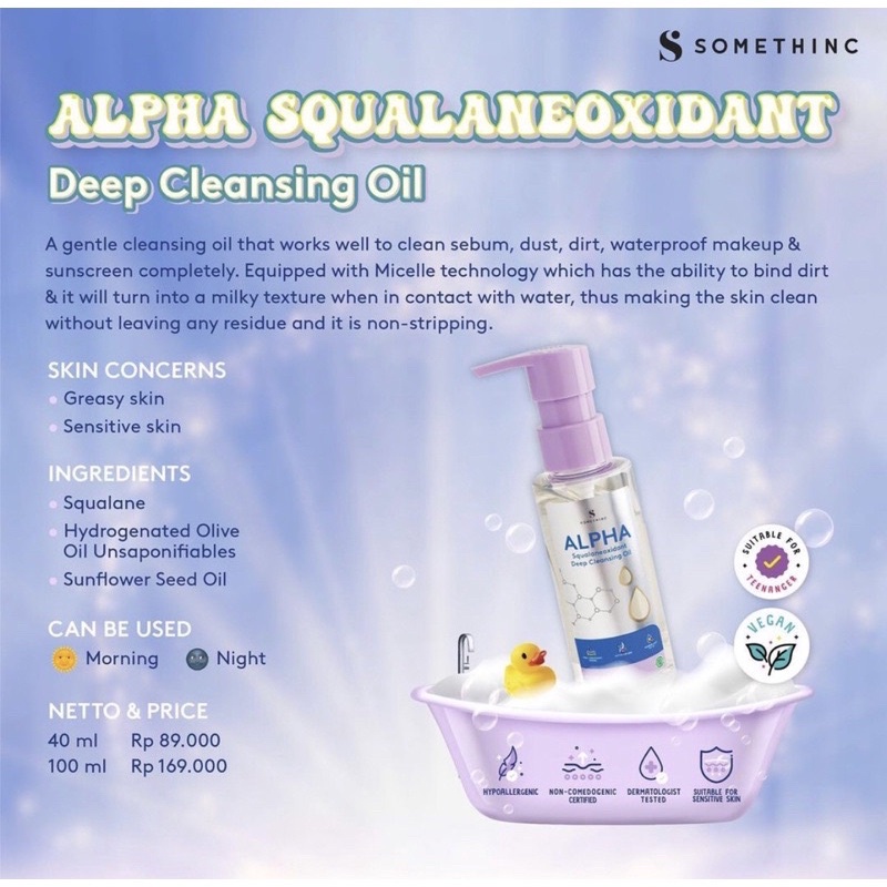 [READY] SOMETHINC ALPHA SQUALANEOXIDANT DEEP CLEANSING OIL 40ML 100ML