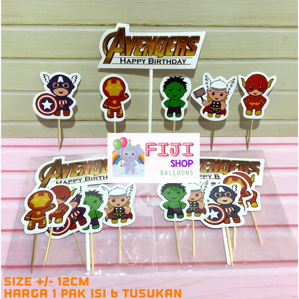 Cake Topper Avengers Set Hiasan  Kue  Ultah  Topper 