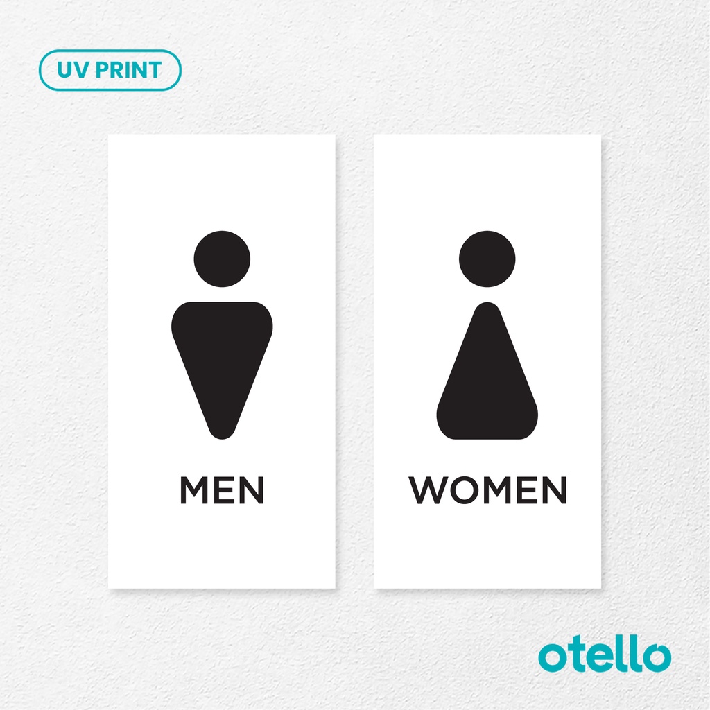 Toilet Sign Akrilik Modern Minimalist Signage Acrylic Papan Tanda Toilet Aklirik Nama Ruangan Restroom WC Men Women