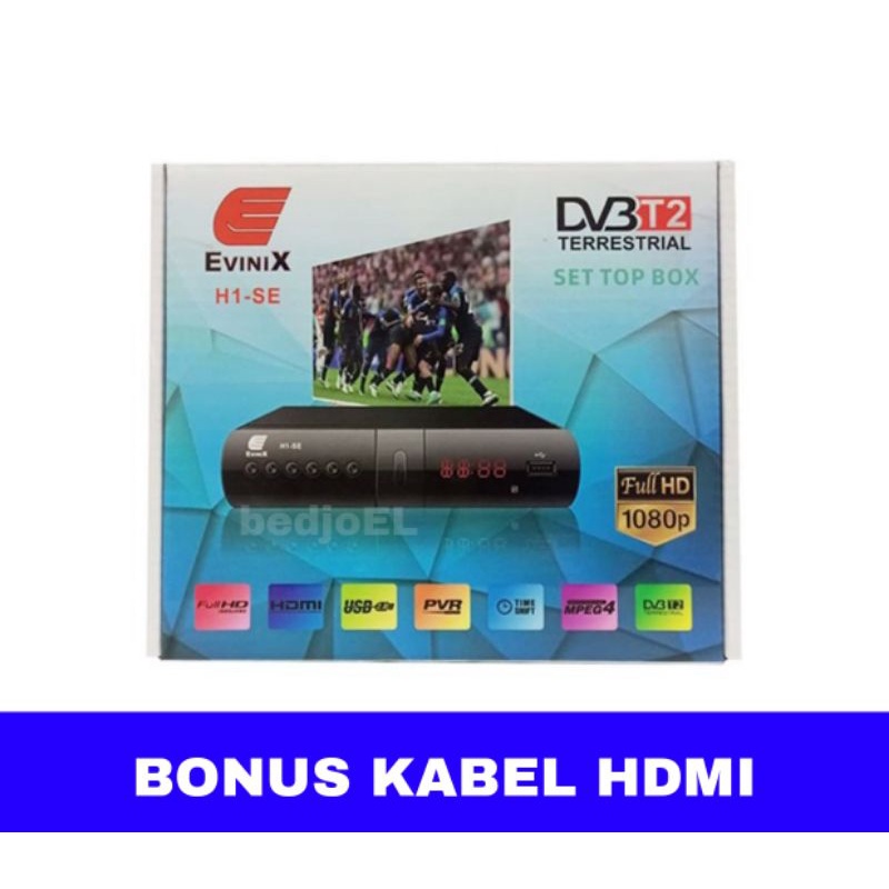SET TOP BOX DVBT2 DIGITAL EVINIX H1 SE (MPEG SUNPLUS VERSI ADAPTOR)