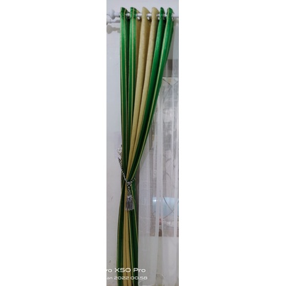 GORDEN Blackout HORDENG JENDELA Bludru Import Minimalis HORDEN korden Pintu Jendela Smokring Tebal 12 Ring-1 Pcs Finishing STEAM UAP--Vertical Green