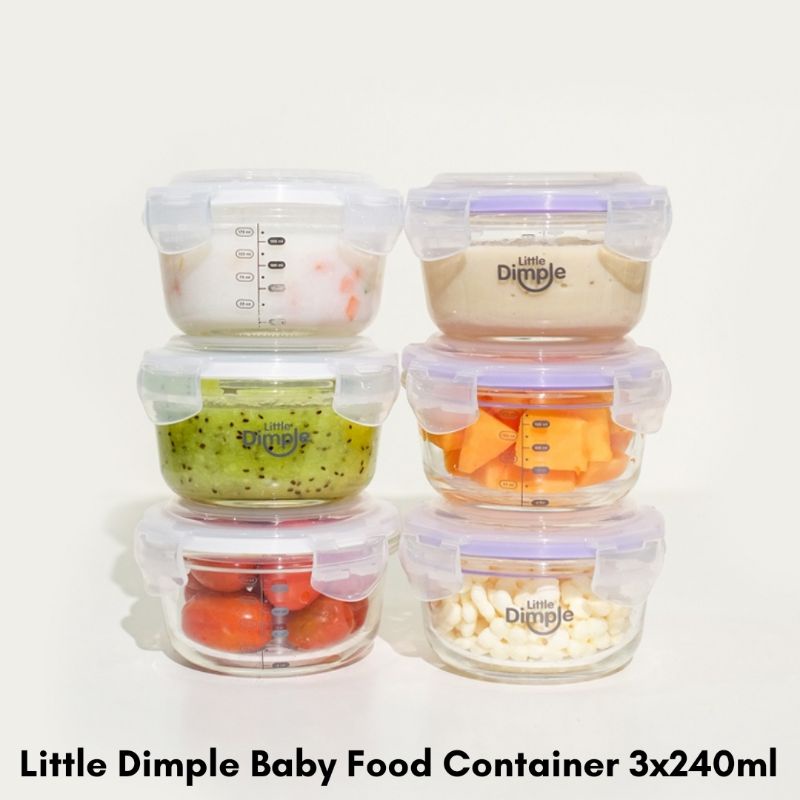 Little Dimple Baby Food Container isi. 3pcs 240ml FC818