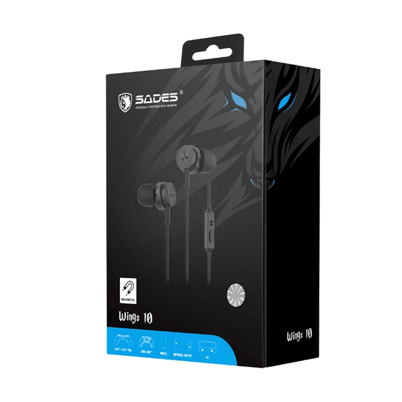 Sades Wings10 Earphone Gaming / Wings 10 Black / Pink / Angel ORIGINAL