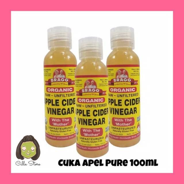 Bragg Pure Apple Cider Vinegar 100ml Cuka Apel Asli Indonesia