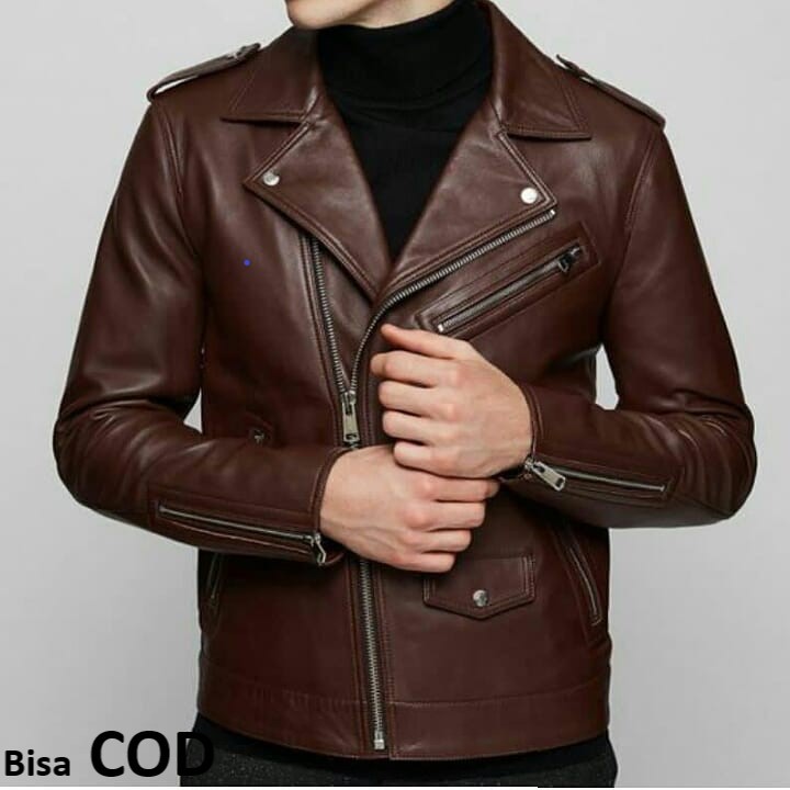 jaket kulit asli pria jaket keren klasik  Jaket ramones jaket cangcuter jaet untuk motor motor harle