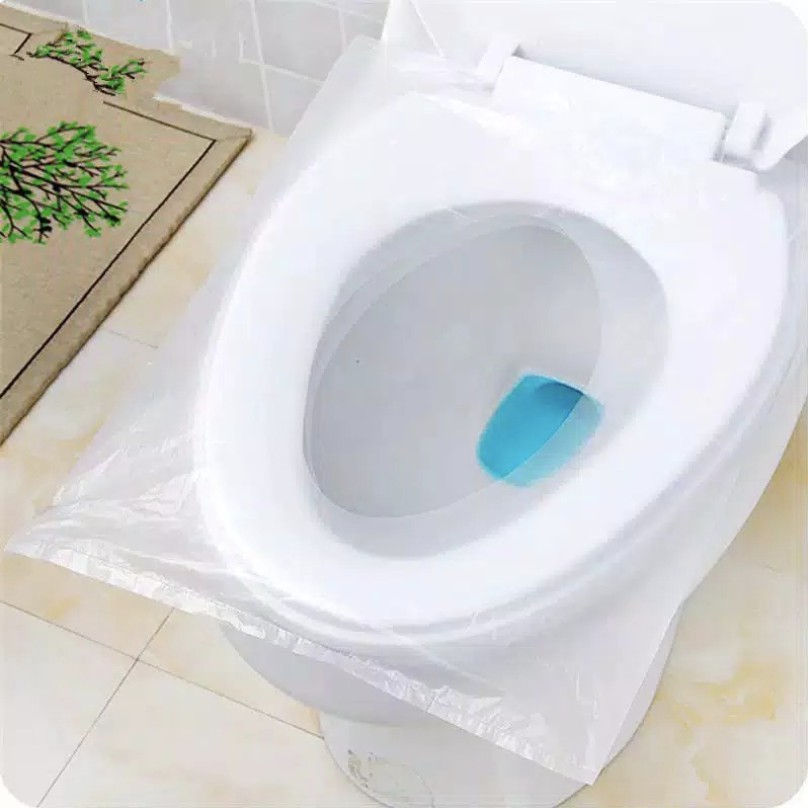 Alas Duduk Kloset Toilet Seat Cover Disposable Travel Toilet Plastik Alas Dudukan Bisa COD