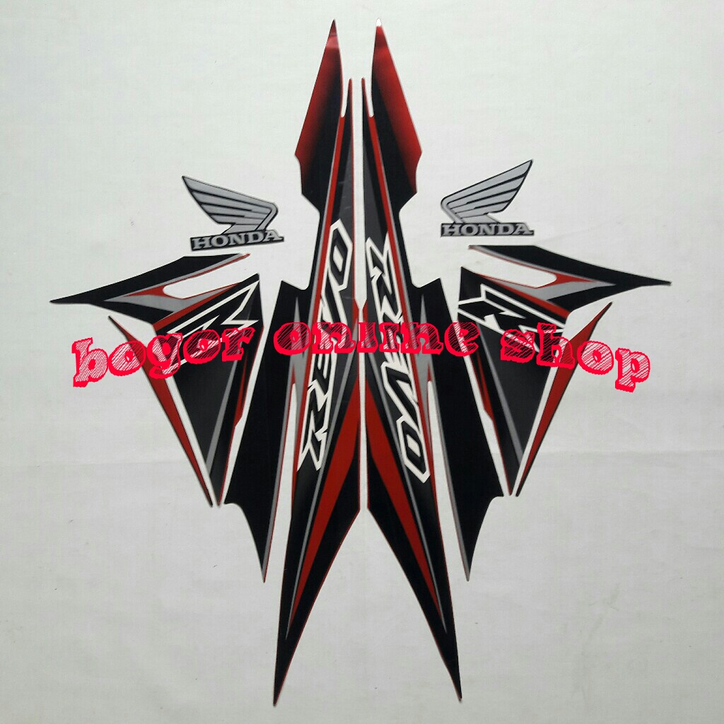 stiker motor revo cw 2008 merah