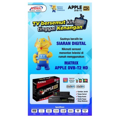 Set Topbox Tv Digital Matrix DVB T2 EWS Apple HD set topbox tv digital untuk tv tabung / set topbox tv analog ke digital / stb tv digital murah / set box tv digital murah / set box tv digital / set top box tv Bisa Youtube garansi resmi