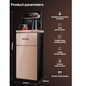 BOLDE SMART DISPENSER XPRESSO WITH REMOTE + 2 KETTLE 100% ORI(Khusus Gojek dan Instan car)