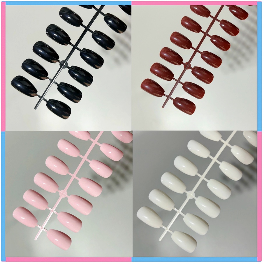 24pcs Kuku Palsu Fake Nail Mickey Minnie Glossy / Kuku palsu polos Matte / Fake Nails Art manicure pedicure KU031