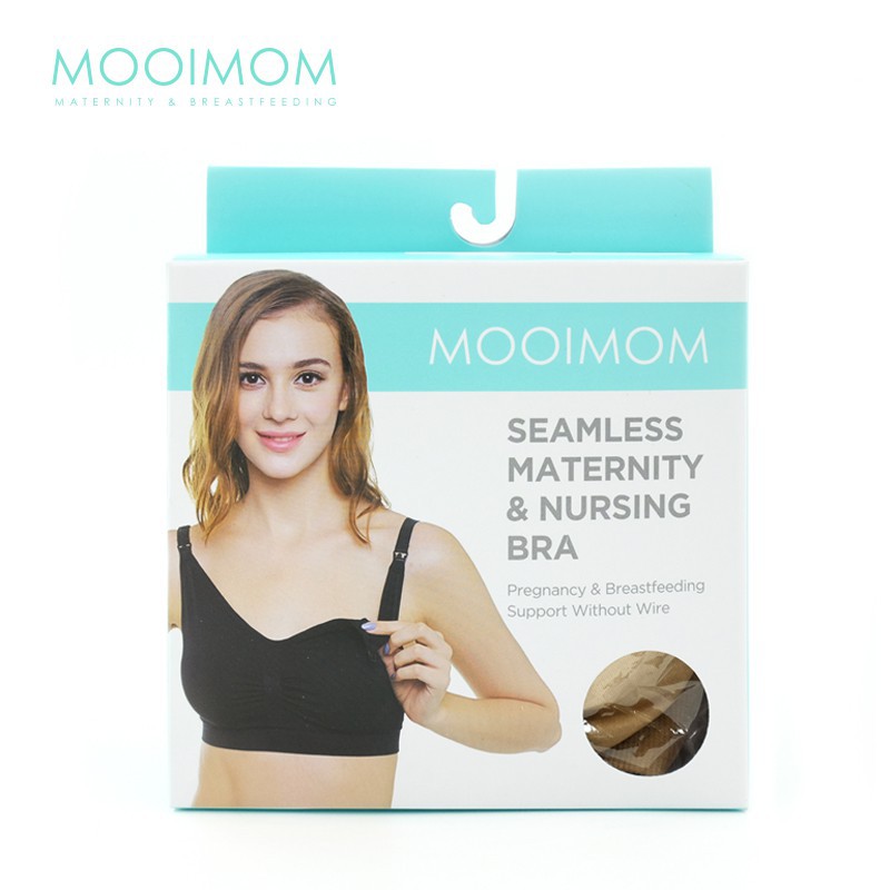 MOOIMOM Seamless Sports Comfortable Maternity &amp; Nursing Bra - Nude