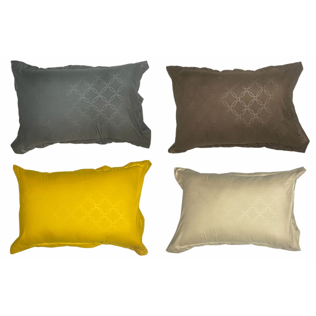 Sarung Bantal - Sarung Guling - Warna Polos Jacquard Embos - Motif Kotak Aesthetic - Grid Edisi 1