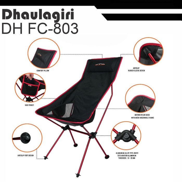Folding Chair Fc803 Dhaulagiri Kursi Lipat Kemping Ultralight #98