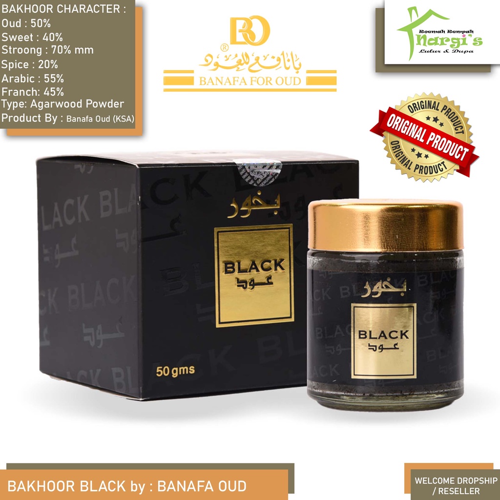 Buhur Black Oud Banafa Bakhour Bukhur Gahru Hitam Dupa Arab Gaharu Bakhoor /Tahlil/Sholawat/Rumah