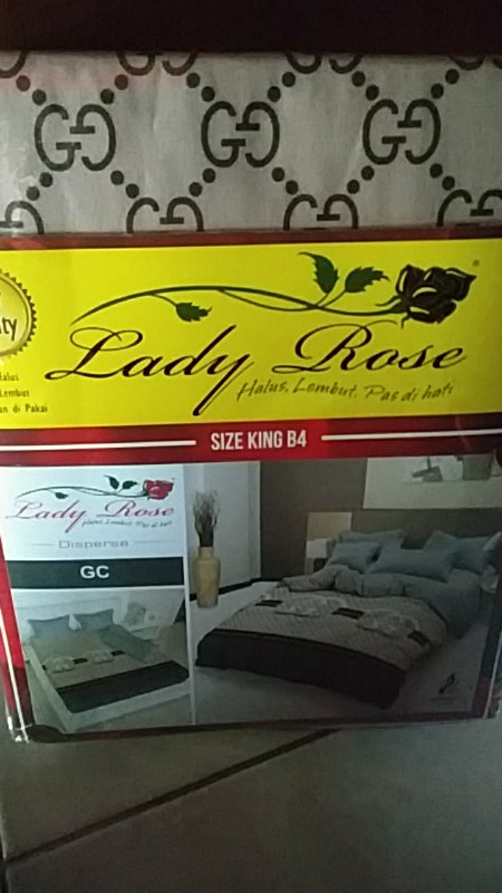 Sprei Lady Rose Bantal 4 (b4) Uk. King (180x200)cm Motif Gabungan 3