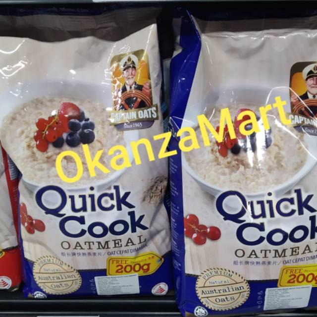 

Captain Oats Quick Cook & instant Oatmeal 800gr Free 200gr