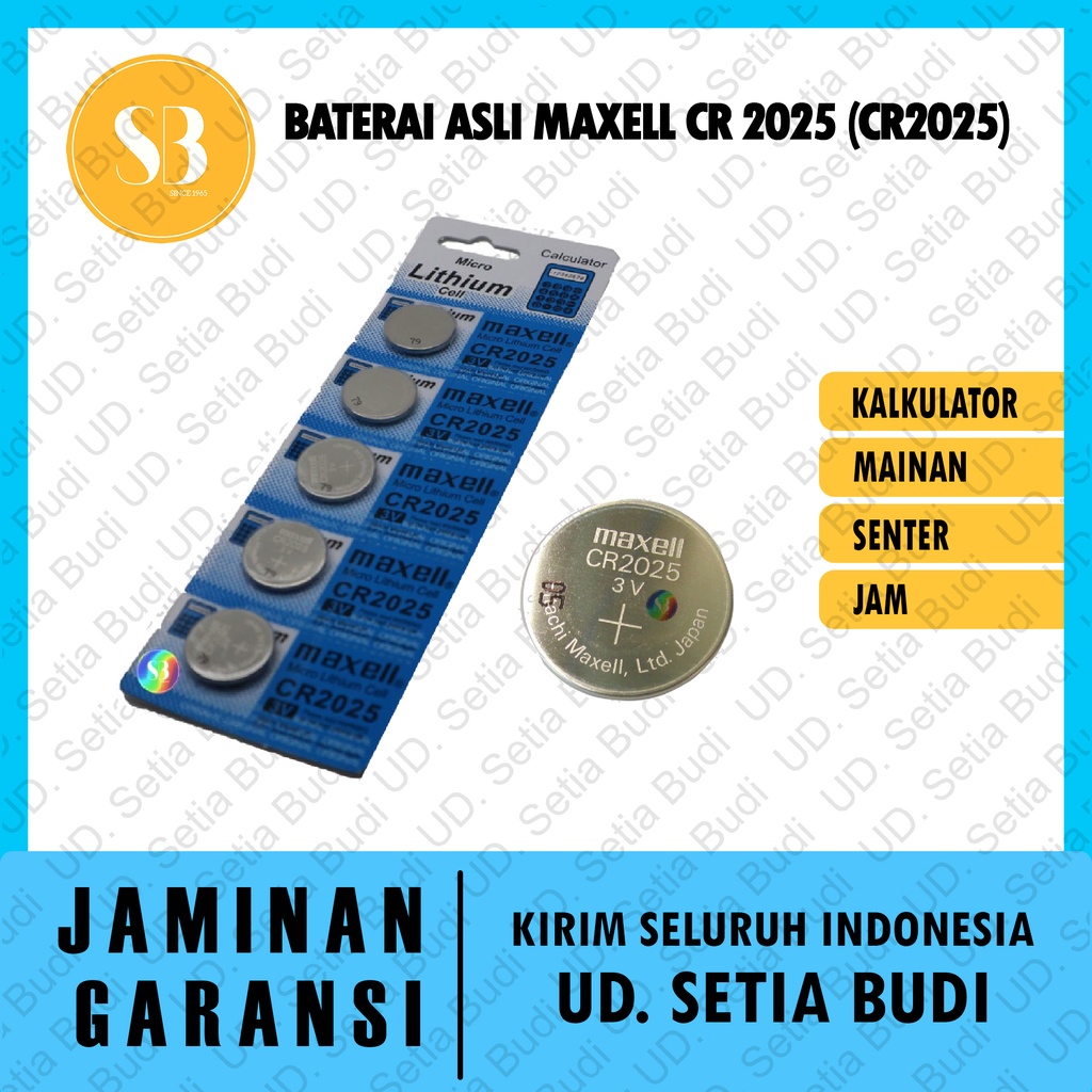 Baterai Asli Maxell CR 2025 (CR2025)