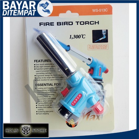 FIRE BIRD TORCH WS-513 Kepala Korek Gas Nyala Api Las Pelebur 1,300 C