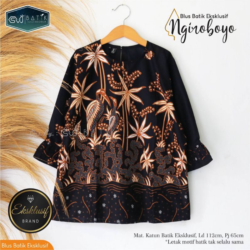 SET ROK BLOUS BATIK HALUS NGIROBOYO HITAMMANIS / RNB BATIK HALUS NGIROBOYO EXCLUSIVE