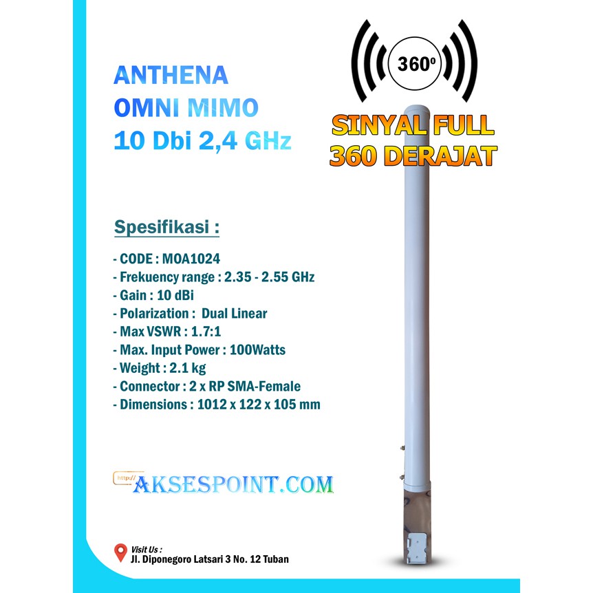 Antena Omni Mimo 10 Dbi 2 4 Ghz Shopee Indonesia