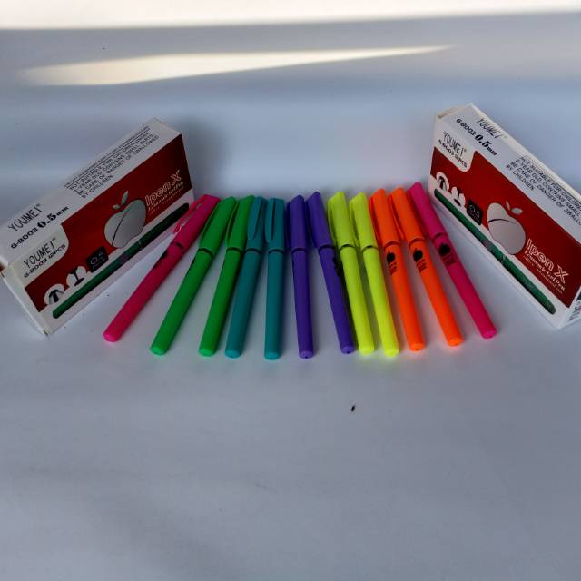 

Pulpen jeli / jelly ink pen warna warni 0,5 mm 1 lusin isi 12 pcs